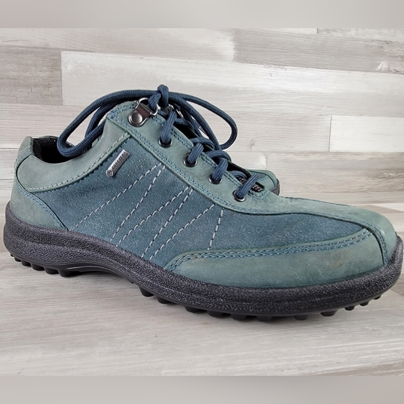 Hotter Goretex Blue Green Suede Leather Lace-Up Shoes Women's 8 - Picture 2 of 16